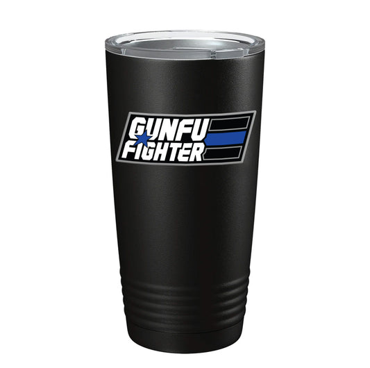 GunFuFighter Logo Blue Line Tumbler