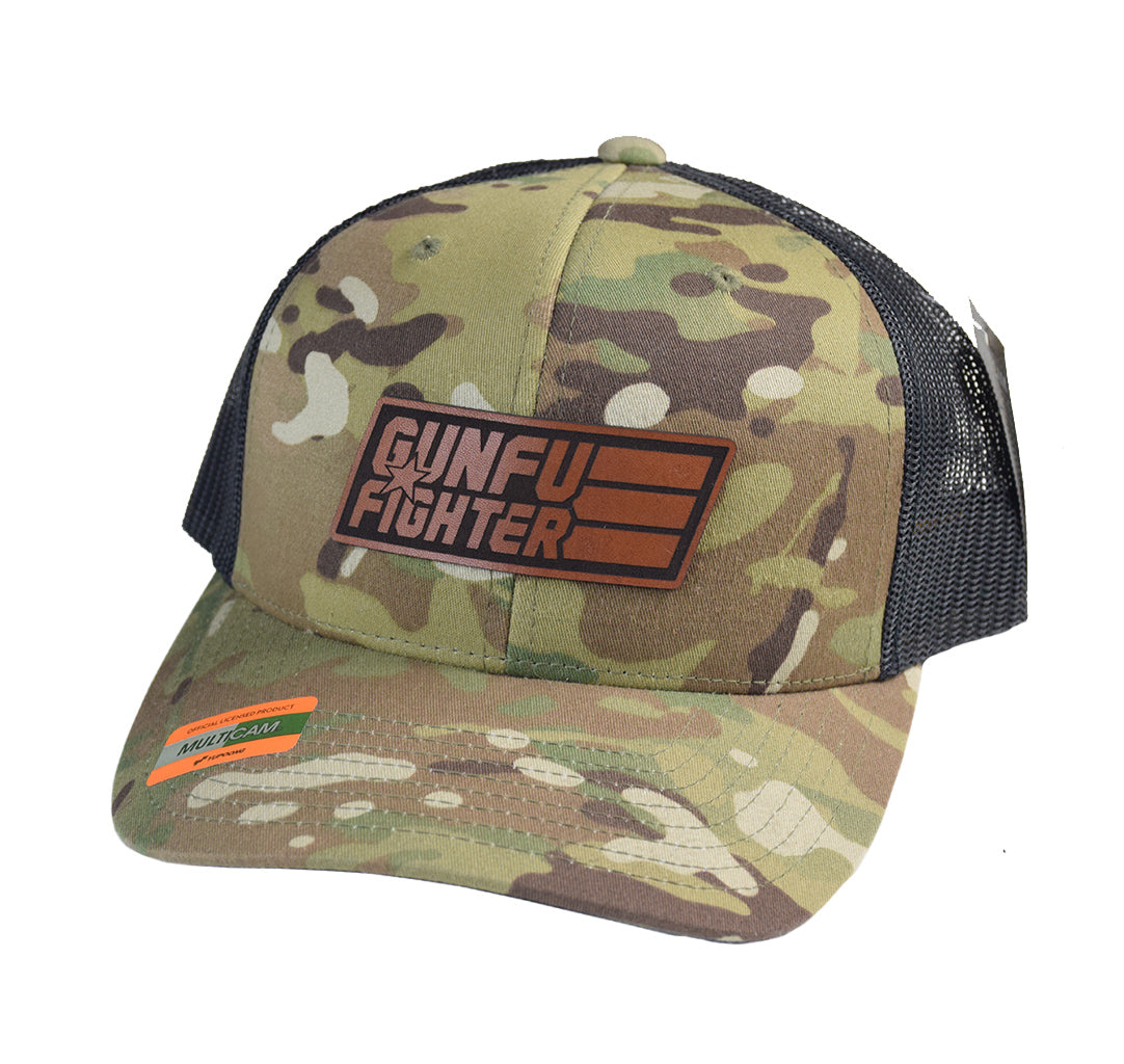 GunFuFighter Logo Brown Leather SnapBack