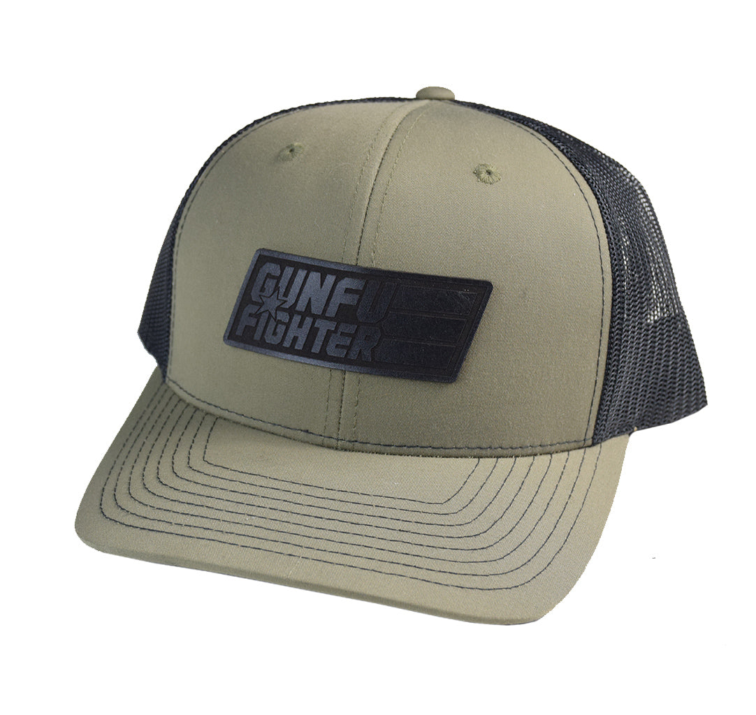 GunFuFighter Logo Black Leather Snapback