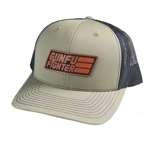GunFu Logo Brown Leather SnapBack