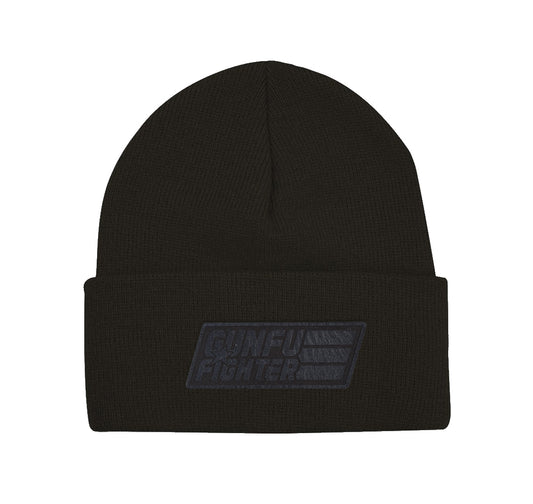 GunFuFighter Logo Black Leather Beanie