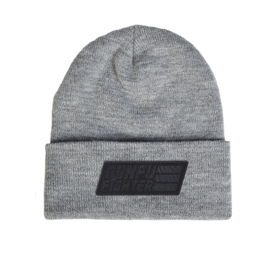 GunFuFighter Logo Black Leather Beanie