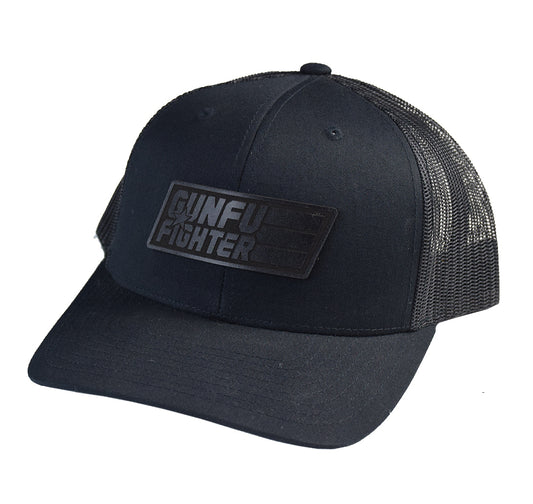 GunFuFighter Logo Black Leather Snapback