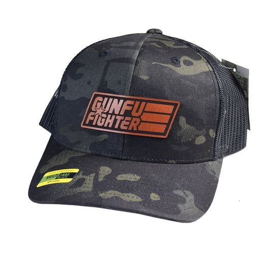 GunFuFighter Logo Brown Leather SnapBack