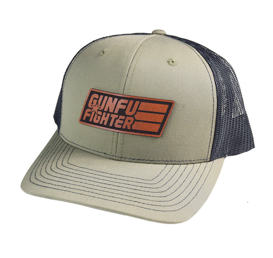 GunFuFighter Logo Brown Leather SnapBack